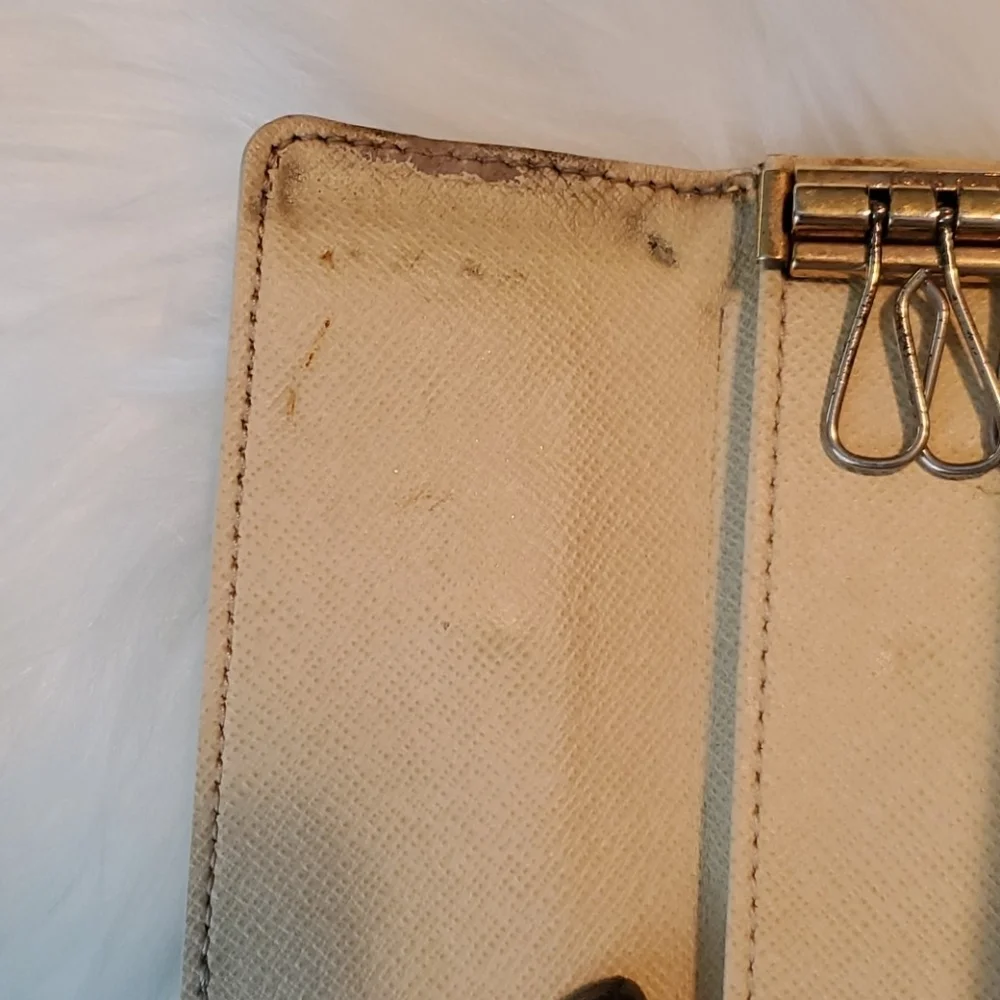 Auth Louis Vuitton Damier Azul 4 Key Holder